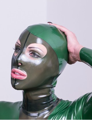 Latex Maske mit Frisur-Ausschnitt